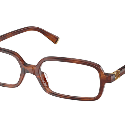 Miu Miu MU01YV Rectangle Eyeglasses  26E1O1-Striped Tobacco 53-140-16 - Color Map Brown