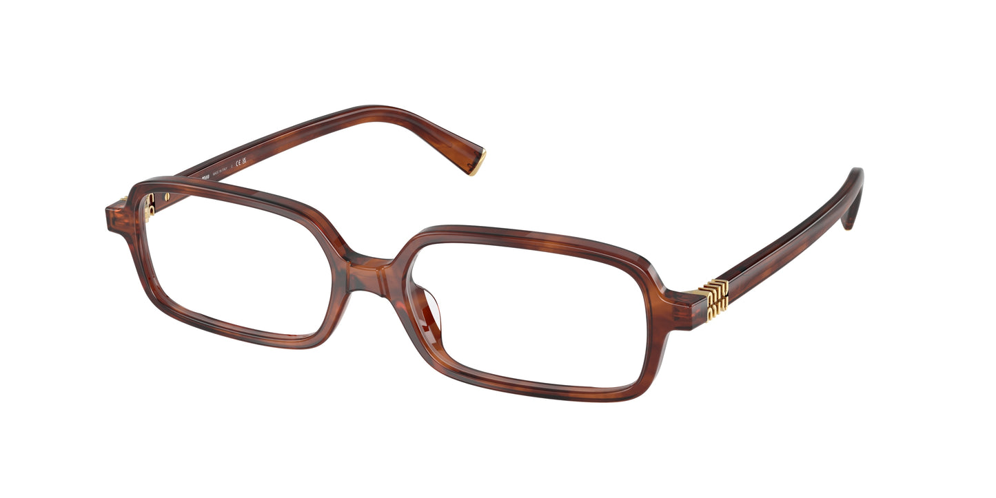 Miu Miu MU01YV Rectangle Eyeglasses  26E1O1-Striped Tobacco 53-140-16 - Color Map Brown