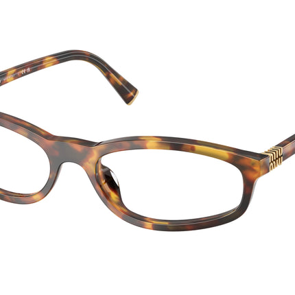 Miu Miu MU01ZVF Oval Eyeglasses  14L1O1-Honey Havana 54-140-17 - Color Map Tortoise