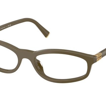 Miu Miu MU01ZV Oval Eyeglasses  25L1O1-Palude 54-140-17 - Color Map Green