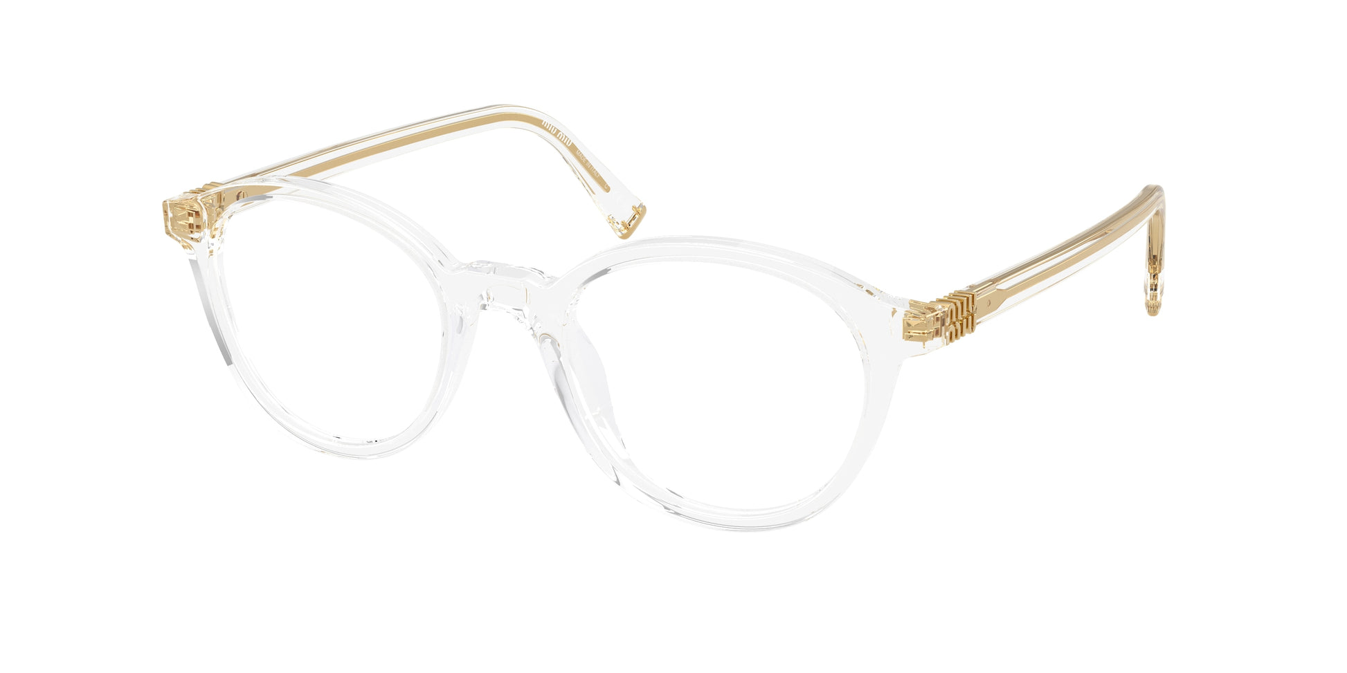 Miu Miu MU02WV Round Eyeglasses  15Z1O1-Transparent 50-140-20 - Color Map Transparent