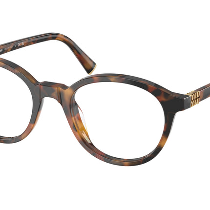 Miu Miu MU02WV Round Eyeglasses  19P1O1-Havana Ivy 50-140-20 - Color Map Tortoise