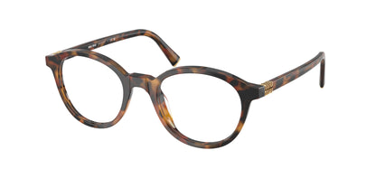 Miu Miu MU02WV Round Eyeglasses  19P1O1-Havana Ivy 50-140-20 - Color Map Tortoise