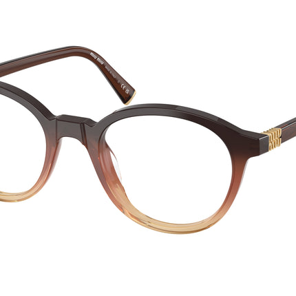 Miu Miu MU02WV Round Eyeglasses  24C1O1-Brown Gradient 50-140-20 - Color Map Brown