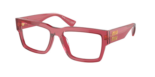 Miu Miu MU02XV Rectangle Eyeglasses  15Q1O1-Bordeaux Trasparent 54-140-17 - Color Map Red