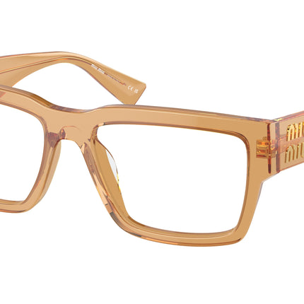 Miu Miu MU02XV Rectangle Eyeglasses  16Q1O1-Medlar Transparent 54-140-17 - Color Map Yellow
