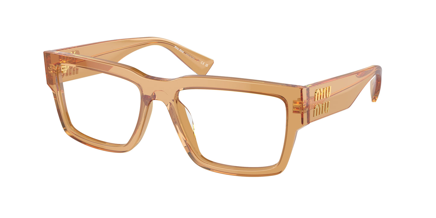 Miu Miu MU02XV Rectangle Eyeglasses  16Q1O1-Medlar Transparent 54-140-17 - Color Map Yellow