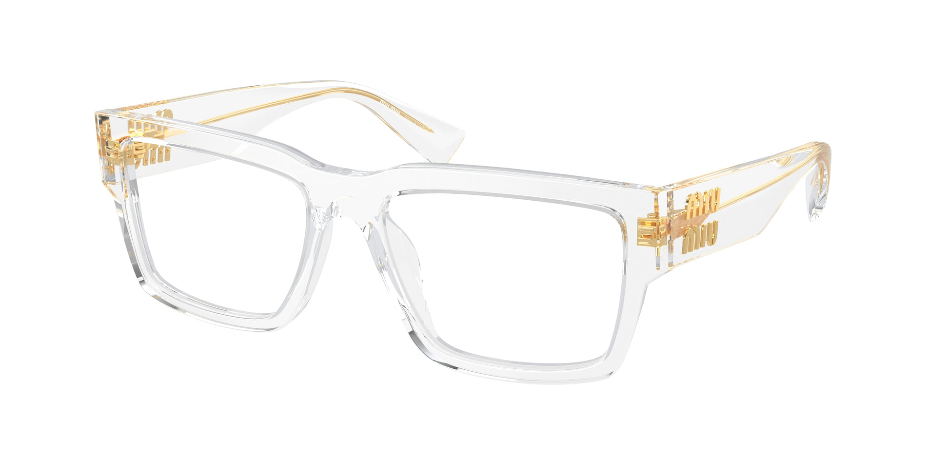 Miu Miu MU02XV Rectangle Eyeglasses  2AZ1O1-Transparent 54-140-17 - Color Map Transparent