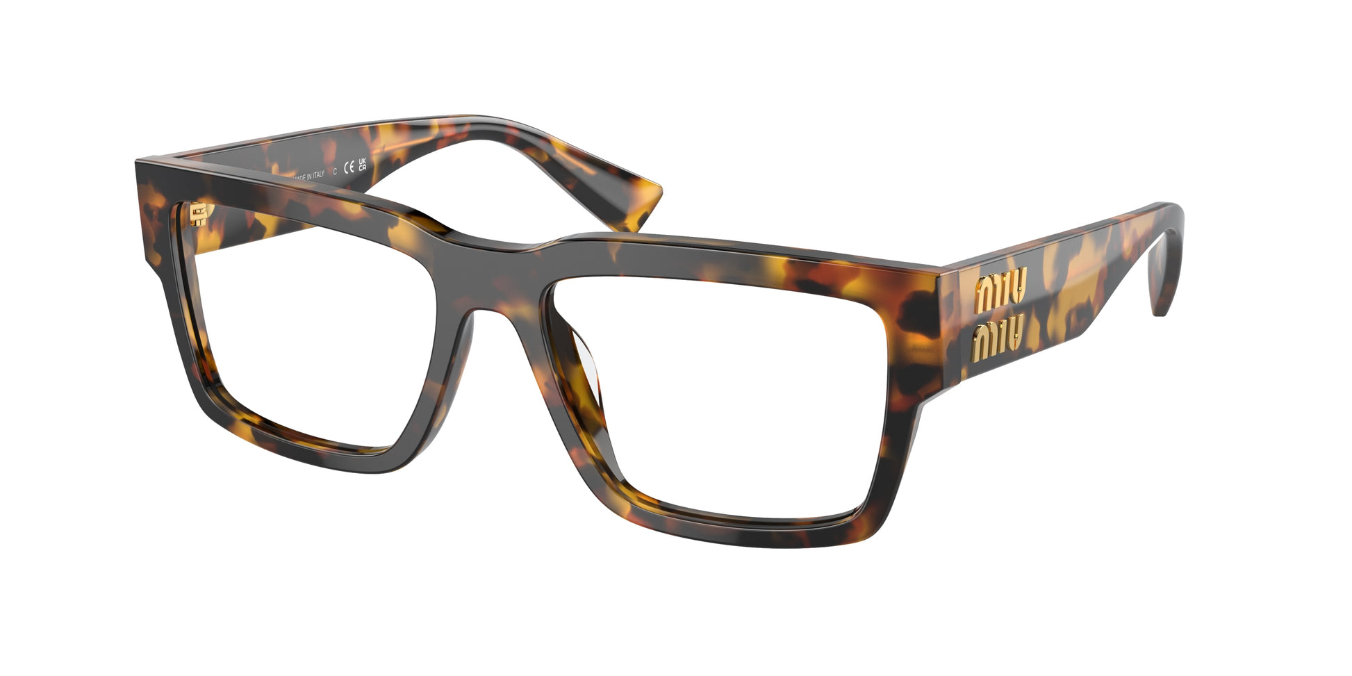 Miu Miu MU02XV Rectangle Eyeglasses  VAU1O1-Honey Tortoise 54-140-17 - Color Map Tortoise
