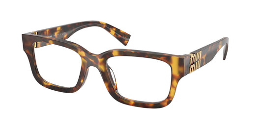 Miu Miu MU02YVF Rectangle Eyeglasses  14L1O1-Havana Honey 54-140-18 - Color Map Tortoise