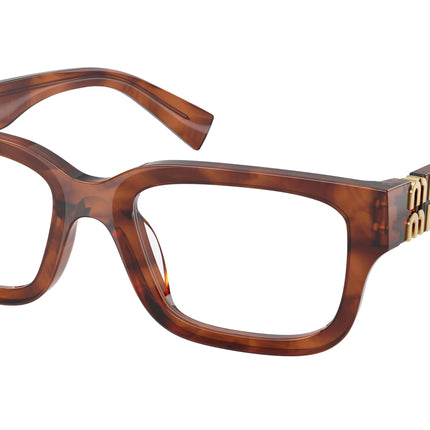 Miu Miu MU02YVF Rectangle Eyeglasses  26E1O1-Striped Tobacco 54-140-18 - Color Map Brown