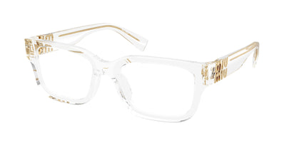 Miu Miu MU02YV Rectangle Eyeglasses  15Z1O1-Transparent 53-140-20 - Color Map Transparent