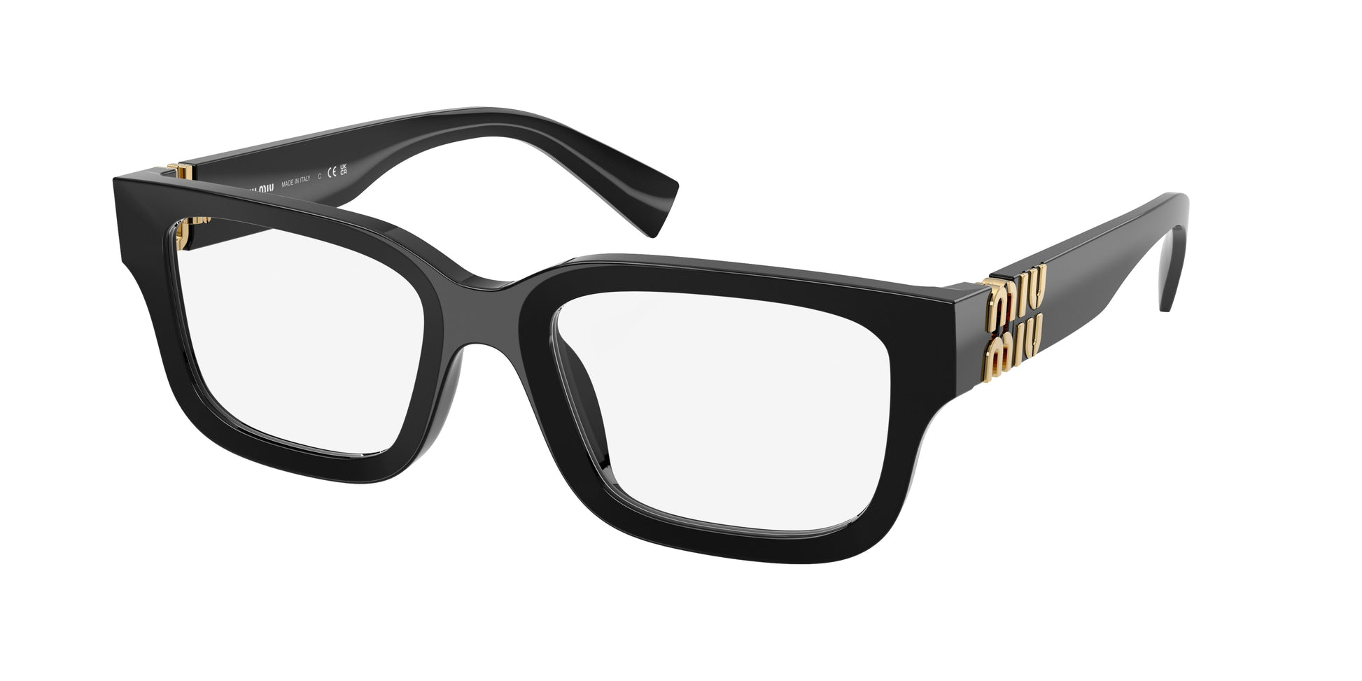 Miu Miu MU02YV Rectangle Eyeglasses  16K1O1-Black 53-140-20 - Color Map Black