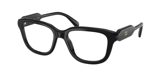 Miu Miu MU02ZVF Rectangle Eyeglasses  16K1O1-Black 53-140-17 - Color Map Black