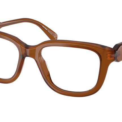 Miu Miu MU02ZVF Rectangle Eyeglasses  22I1O1-Opal Brown 53-140-17 - Color Map Brown