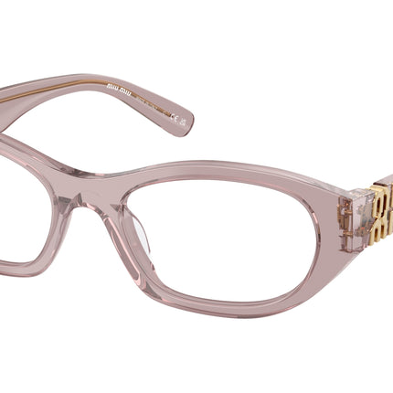 Miu Miu MU03WV Irregular Eyeglasses  12W1O1-Mauve Transparent 53-140-19 - Color Map Violet
