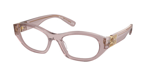 Miu Miu MU03WV Irregular Eyeglasses  12W1O1-Mauve Transparent 53-140-19 - Color Map Violet