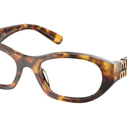 Miu Miu MU03WV Irregular Eyeglasses  14L1O1-Havana Honey 53-140-19 - Color Map Tortoise