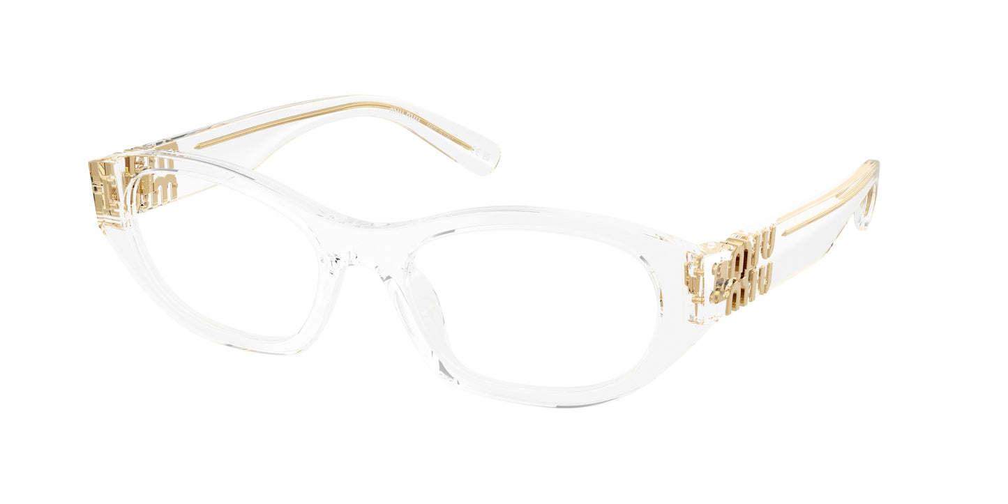 Miu Miu MU03WV Irregular Eyeglasses  15Z1O1-Transparent 53-140-19 - Color Map Transparent