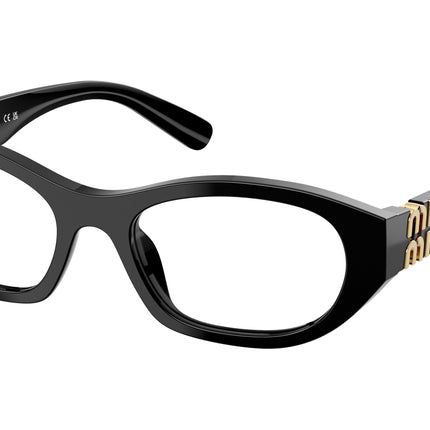 Miu Miu MU03WV Irregular Eyeglasses  16K1O1-Black 53-140-19 - Color Map Black