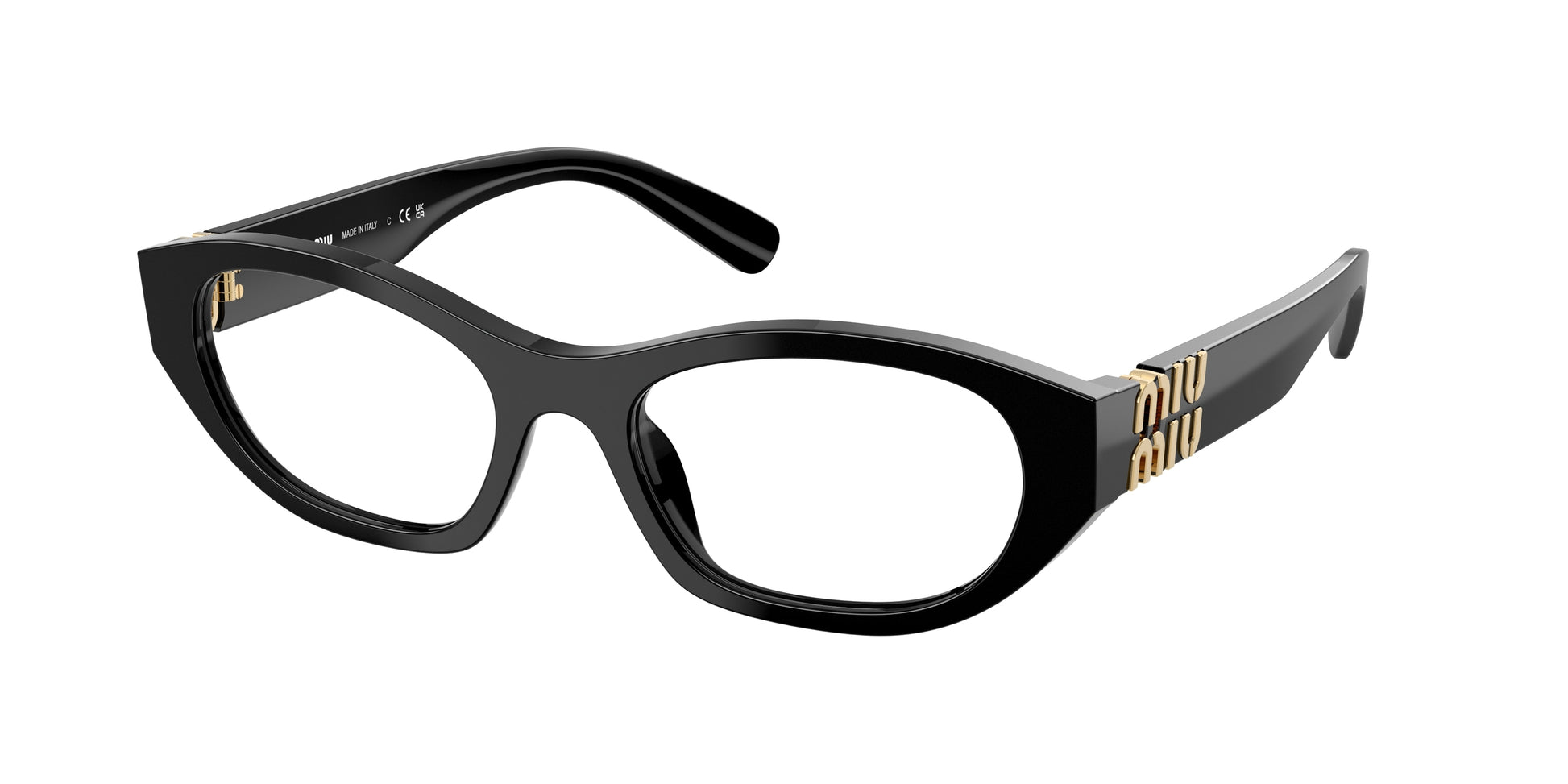 Miu Miu MU03WV Irregular Eyeglasses  16K1O1-Black 53-140-19 - Color Map Black