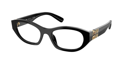Miu Miu MU03WV Irregular Eyeglasses  16K1O1-Black 53-140-19 - Color Map Black