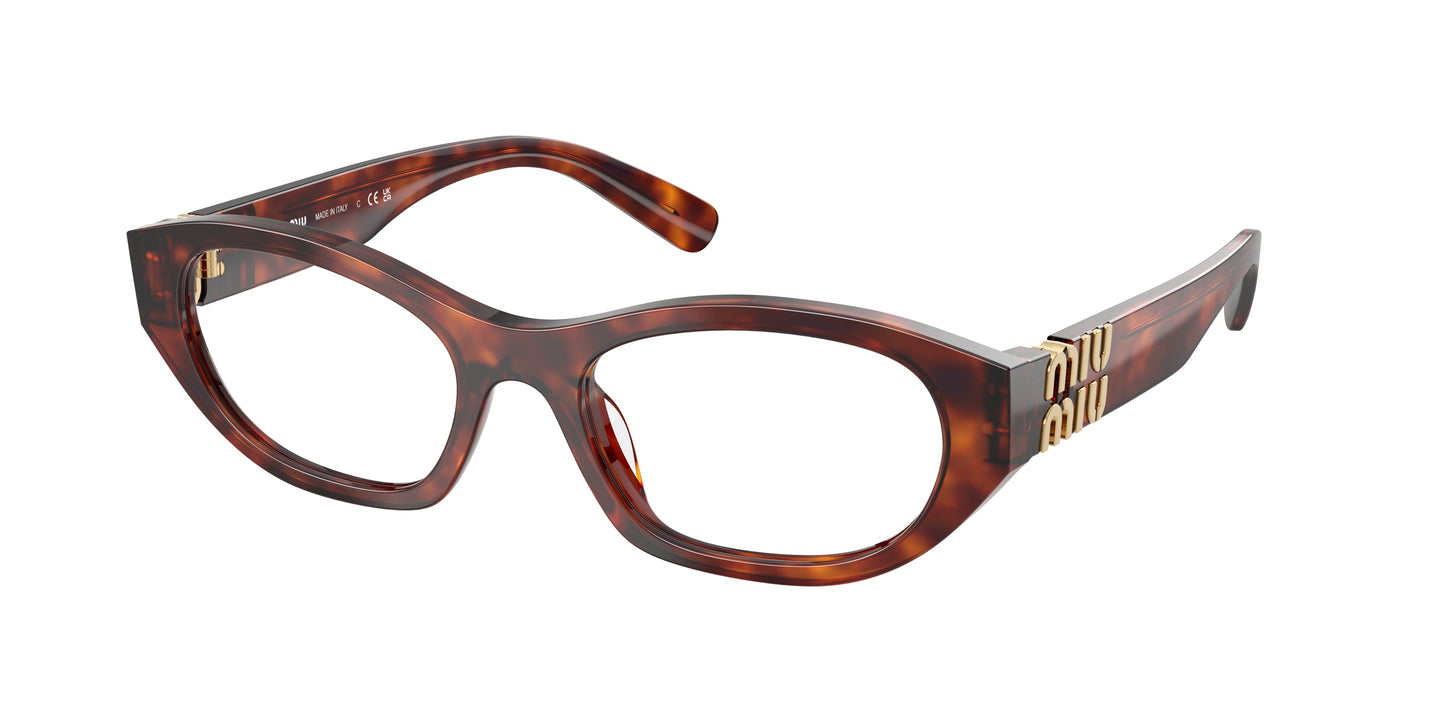 Miu Miu MU03WV Irregular Eyeglasses  21C1O1-Havana Mahogany 53-140-19 - Color Map Tortoise