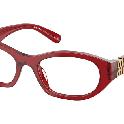 Miu Miu MU03WV Irregular Eyeglasses  25M1O1-Scarlet 53-140-19 - Color Map Violet