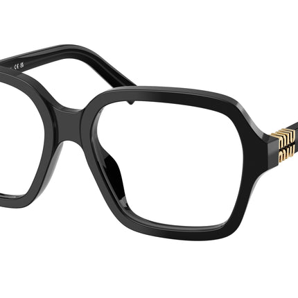 Miu Miu MU03YVF Square Eyeglasses  16K1O1-Black 54-140-16 - Color Map Black