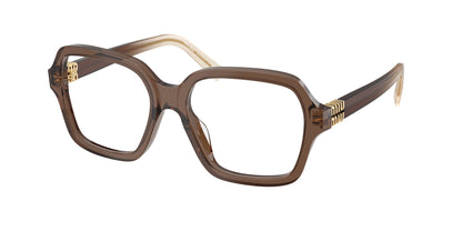 Miu Miu MU03YV Square Eyeglasses  23H1O1-Brown Transparent 54-140-17 - Color Map Brown