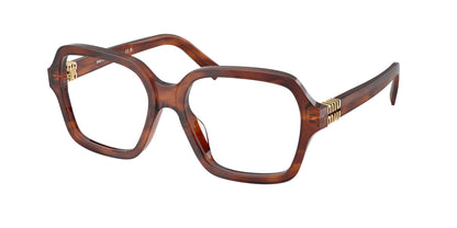 Miu Miu MU03YV Square Eyeglasses  26E1O1-Striped Tobacco 54-140-17 - Color Map Brown