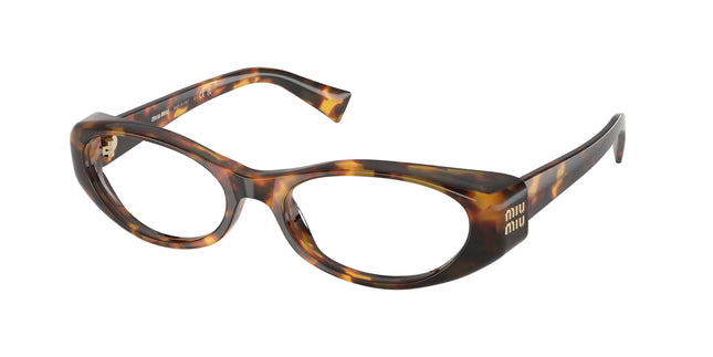 Miu Miu MU03ZVF Oval Eyeglasses  14L1O1-Honey Havana 55-140-18 - Color Map Tortoise