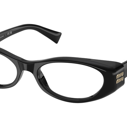 Miu Miu MU03ZV Oval Eyeglasses  16K1O1-Black 55-140-18 - Color Map Black