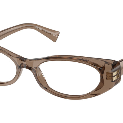 Miu Miu MU03ZV Oval Eyeglasses  26M1O1-Transparent Brown 55-140-18 - Color Map Brown