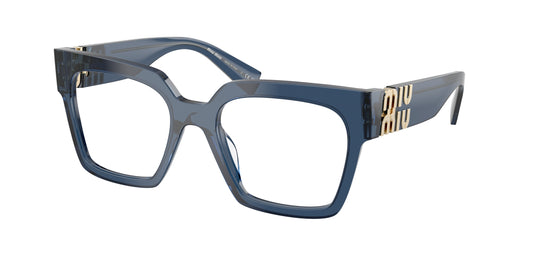 Miu Miu MU04UV Square Eyeglasses  08Q1O1-Blue Transparent 52-135-19 - Color Map Blue