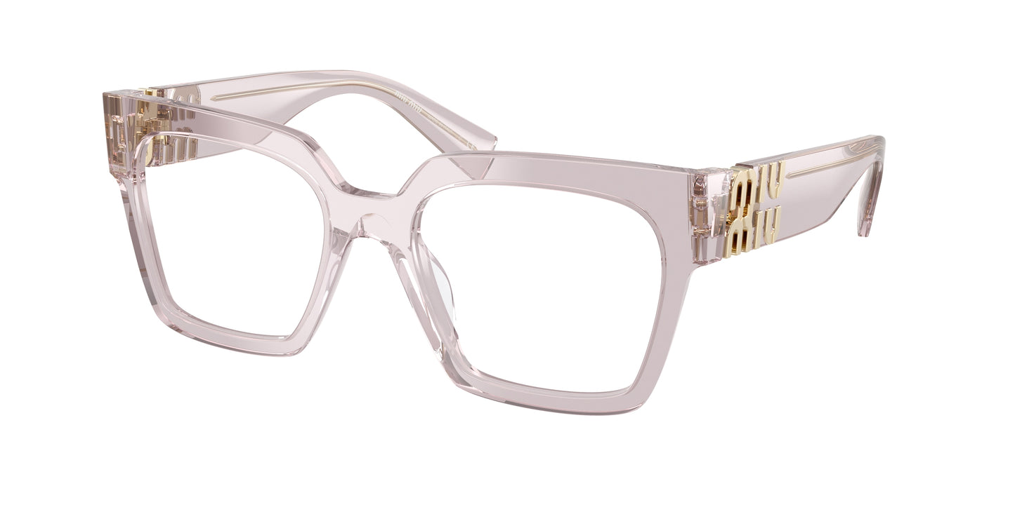 Miu Miu MU04UV Square Eyeglasses  12W1O1-Transparent Mauve 52-135-19 - Color Map Violet