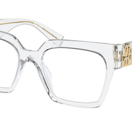 Miu Miu MU04UV Square Eyeglasses  2AZ1O1-Crystal 52-135-19 - Color Map Transparent