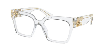 Miu Miu MU04UV Square Eyeglasses  2AZ1O1-Crystal 52-135-19 - Color Map Transparent