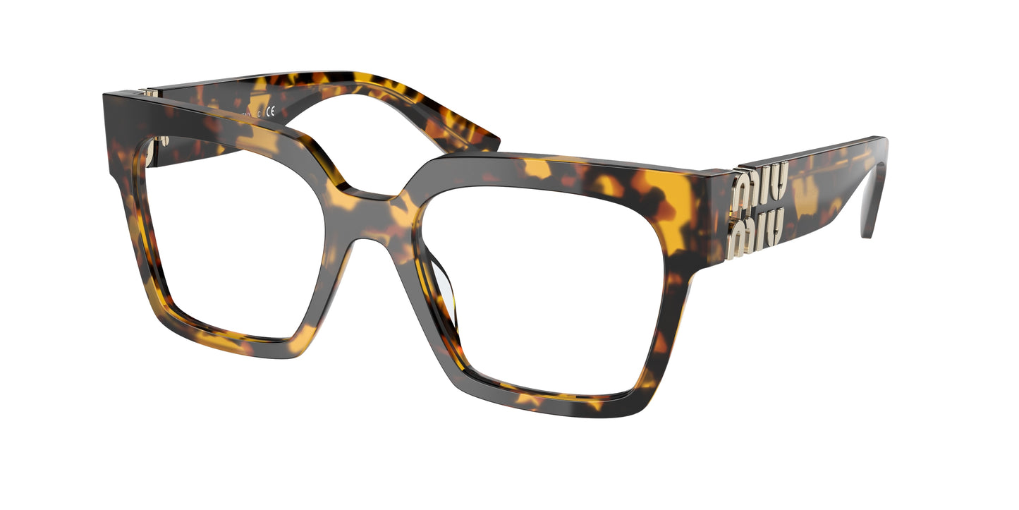 Miu Miu MU04UV Square Eyeglasses  VAU1O1-Honey Havana 52-135-19 - Color Map Tortoise