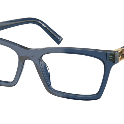 Miu Miu MU04WV Rectangle Eyeglasses  08Q101-Blue Transparent 55-140-19 - Color Map Blue