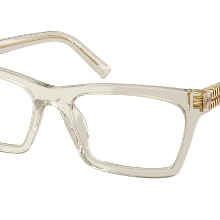 Miu Miu MU04WV Rectangle Eyeglasses  12U1O1-Hemp Transparent 55-140-19 - Color Map Grey