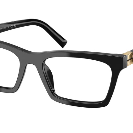 Miu Miu MU04WV Rectangle Eyeglasses  16K1O1-Black 55-140-19 - Color Map Black
