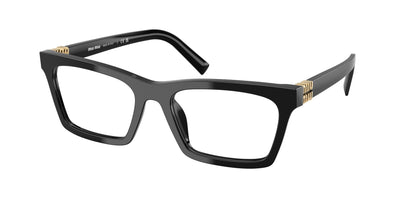 Miu Miu MU04WV Rectangle Eyeglasses  16K1O1-Black 55-140-19 - Color Map Black