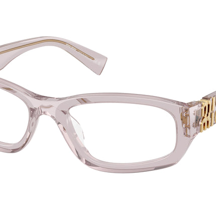 Miu Miu MU04YV Irregular Eyeglasses  12W1O1-Mauve Transparent 54-140-19 - Color Map Violet