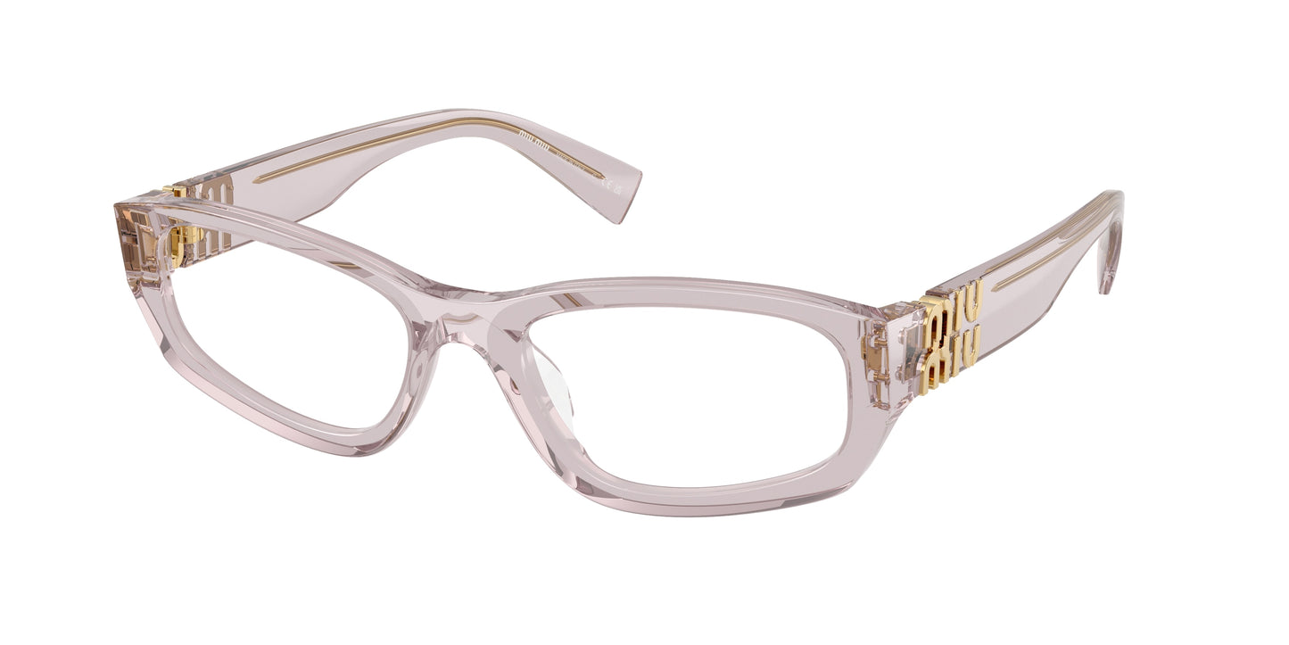 Miu Miu MU04YV Irregular Eyeglasses  12W1O1-Mauve Transparent 54-140-19 - Color Map Violet