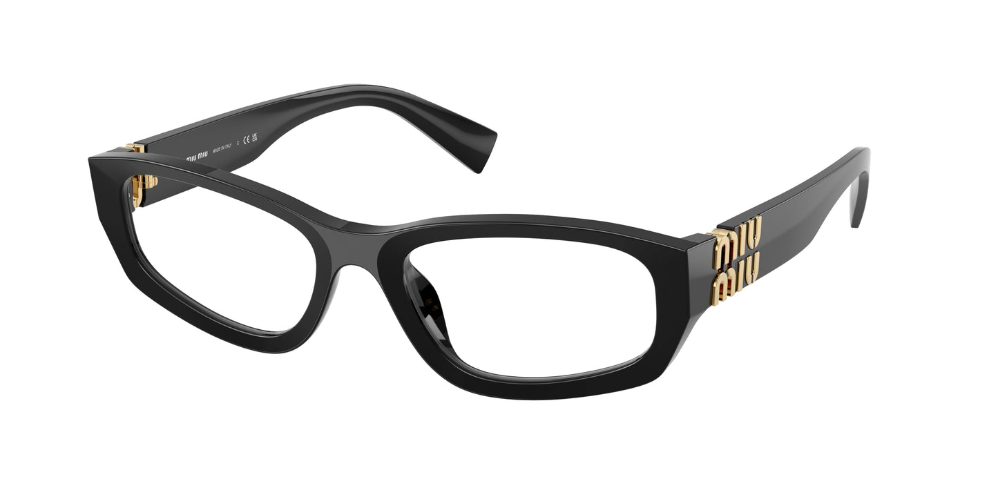 Miu Miu MU04YV Irregular Eyeglasses  16K1O1-Black 54-140-19 - Color Map Black
