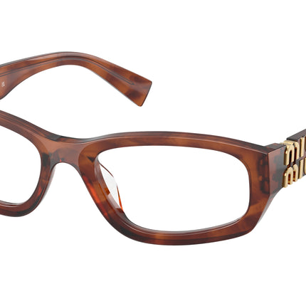 Miu Miu MU04YV Irregular Eyeglasses  26E1O1-Striped Tobacco 54-140-19 - Color Map Brown