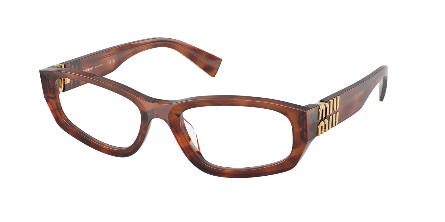 Miu Miu MU04YV Irregular Eyeglasses  26E1O1-Striped Tobacco 54-140-19 - Color Map Brown