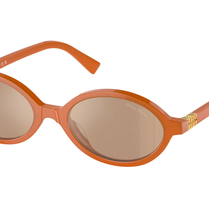 Miu Miu MU04ZSF Oval Sunglasses  11V40D-Turmeric Opal 50-140-18 - Color Map Brown