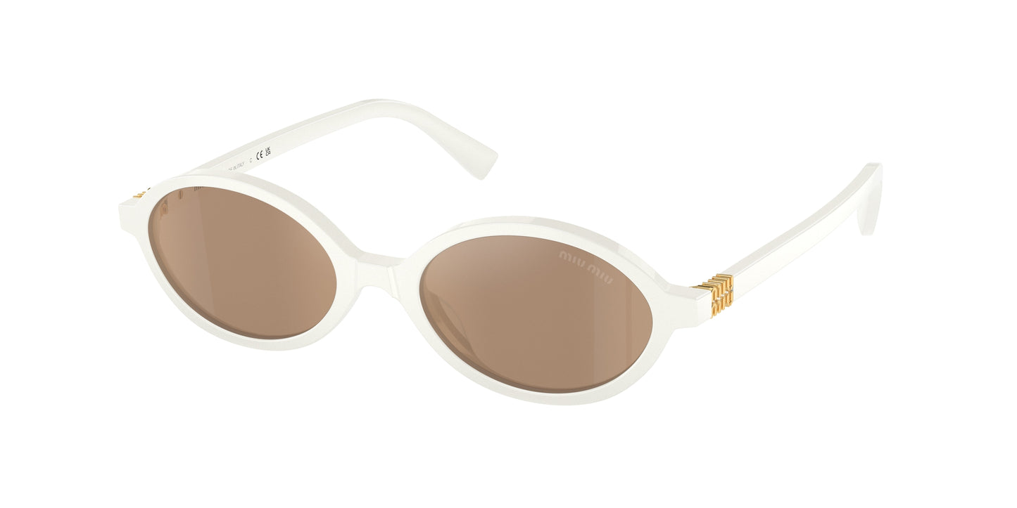 Miu Miu MU04ZSF Oval Sunglasses  14240D-White 50-140-18 - Color Map White